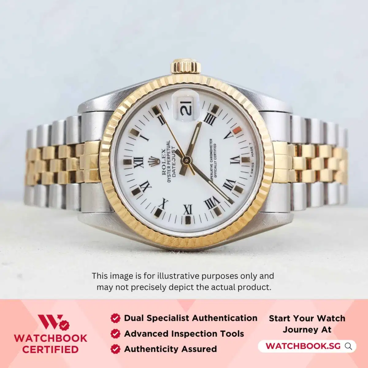 Rolex Datejust 68273 White Roman Jubilee thumbnail