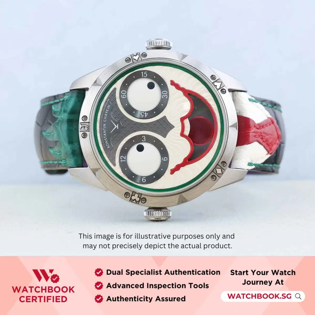 Konstantin Chaykin Wristmons Joker Titanium K07.0TI01.03 Silver Plating & Green Lacquer