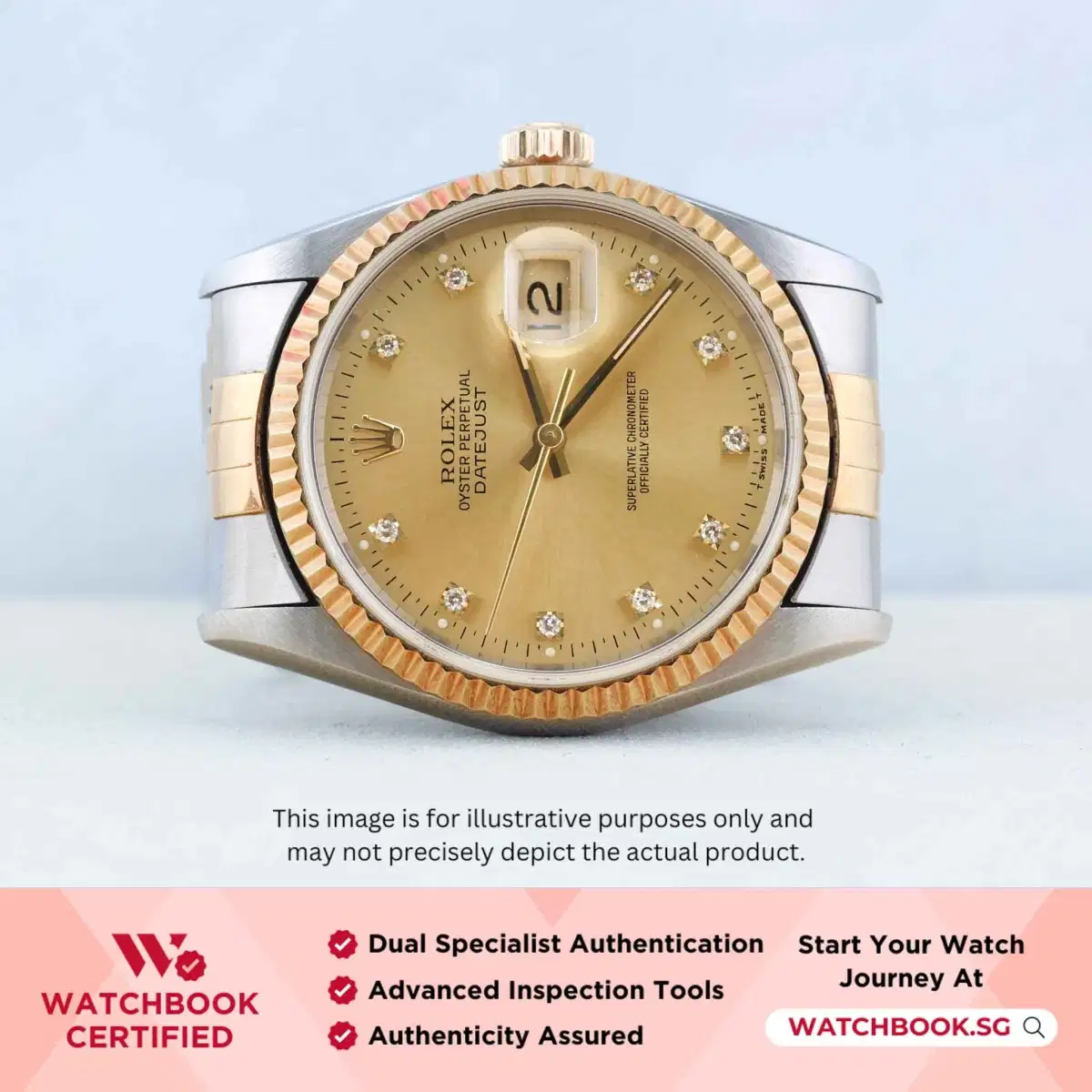 Rolex Datejust 16233 Champagne with 10 point Diamond Index Jubilee thumbnail