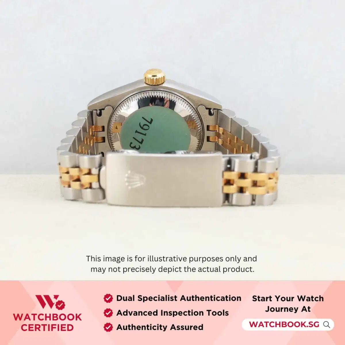 Rolex Datejust 79173 White Computer w Golden Arabic Numeral Jubilee thumbnail