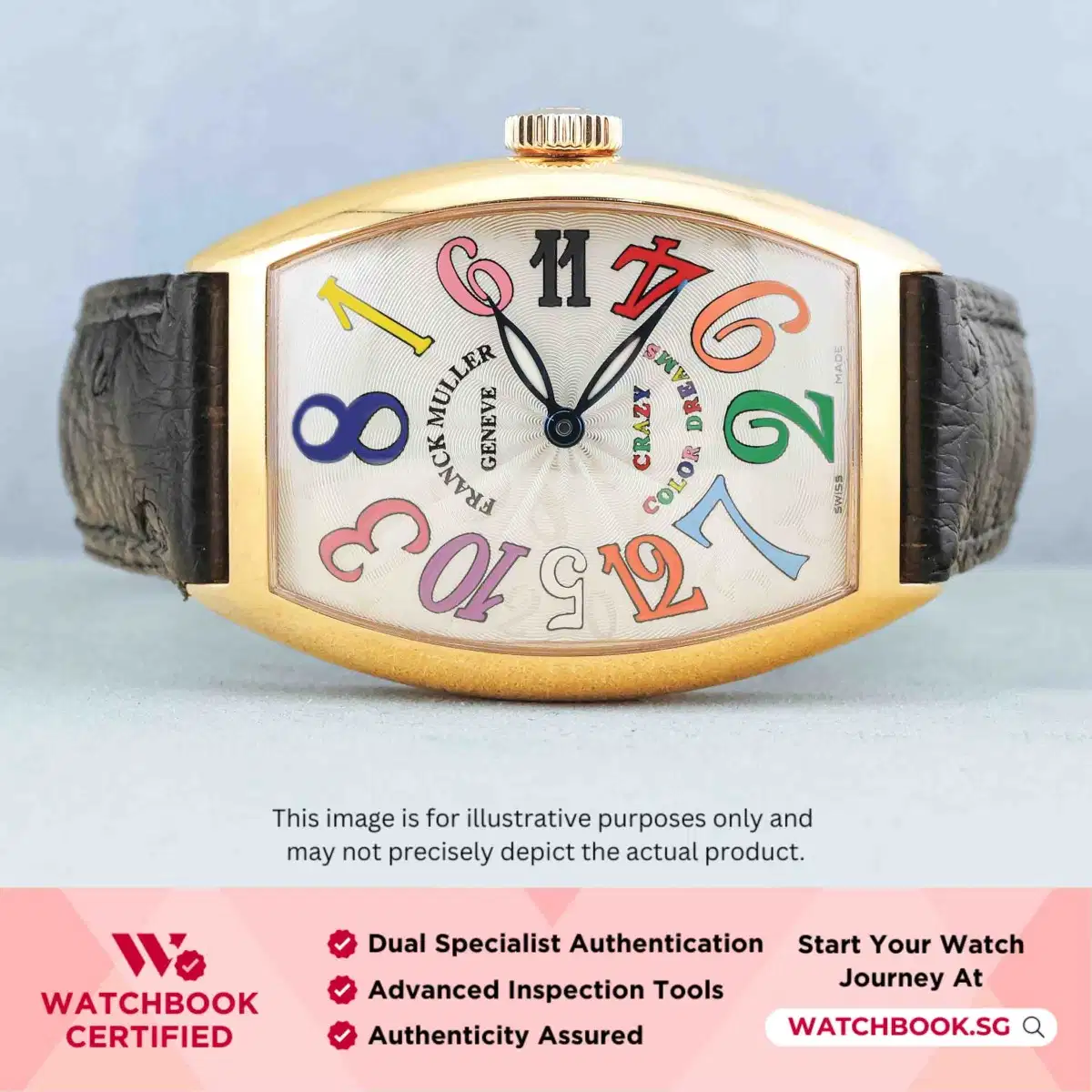Franck Muller Crazy Hour Color Dream 5850CH 	Silvered Guilloché Opaline w 3,6,9 Arabic