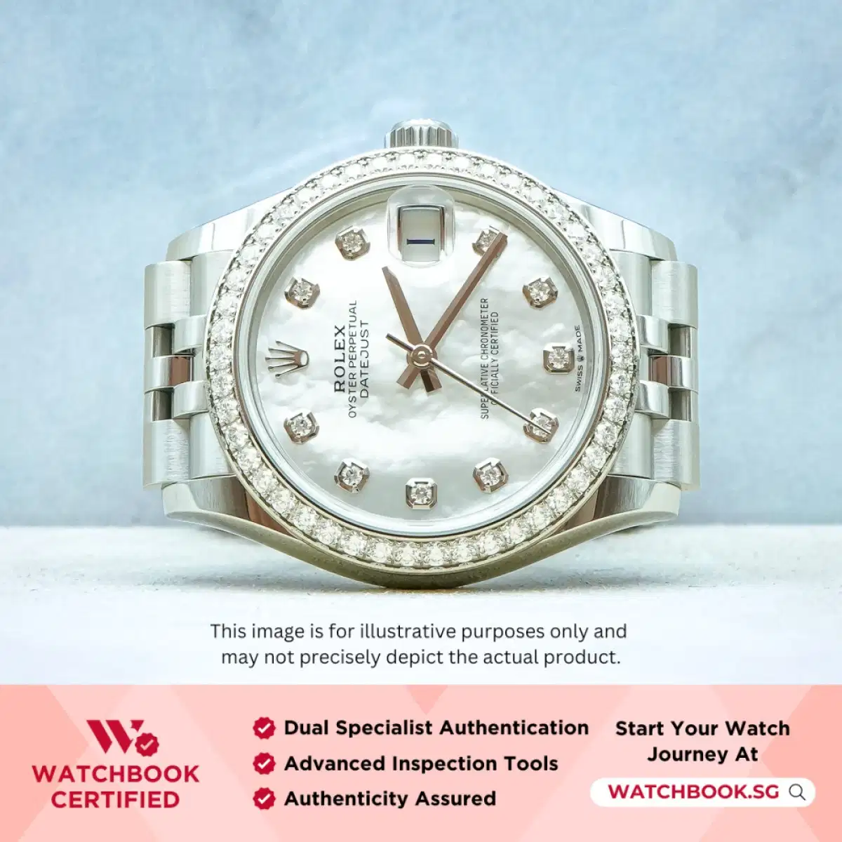 Rolex Datejust 278384RBR Mother of Pearl MOP w 10 Points Diamond Jubilee