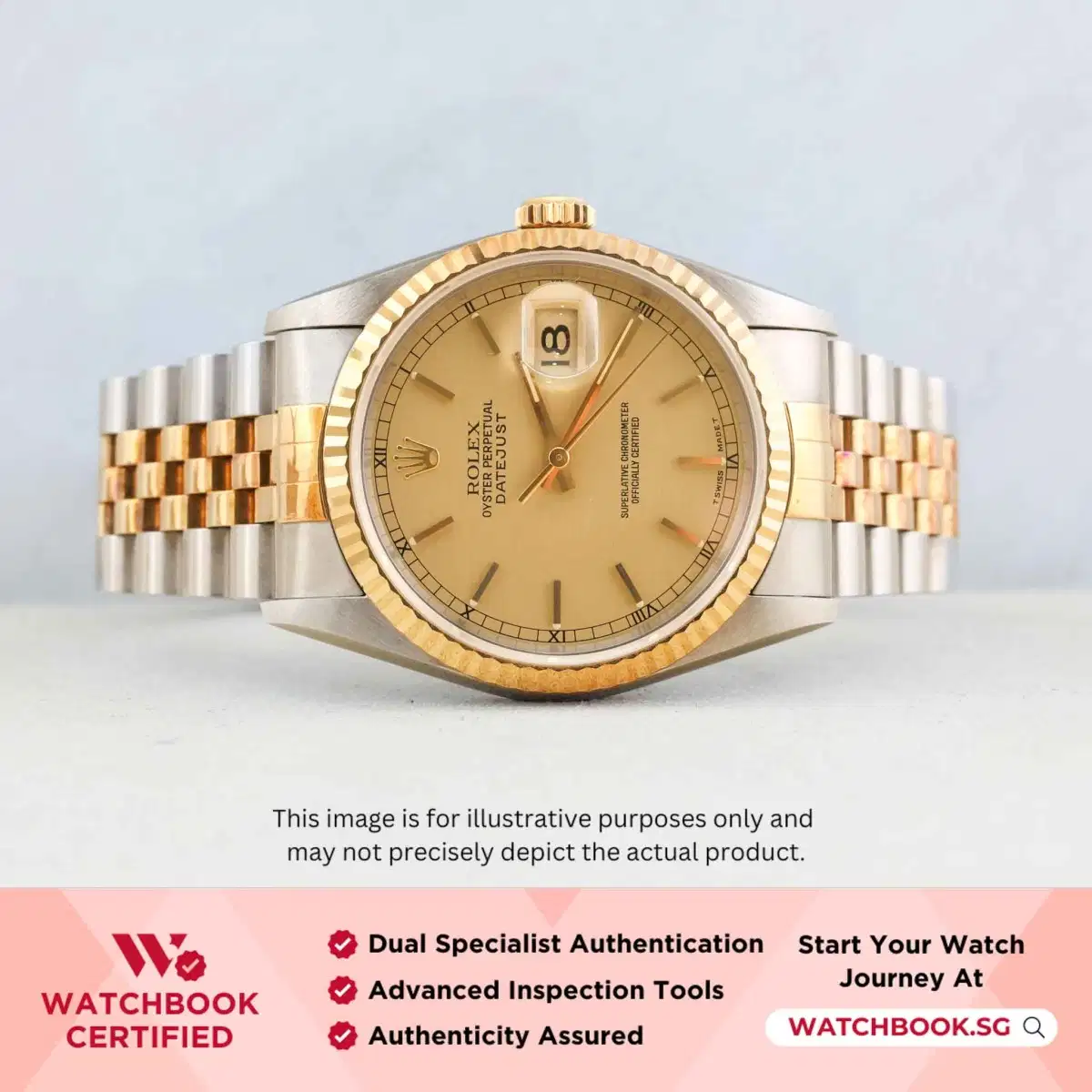 Rolex Datejust 16233 Champagne Linen Jubilee thumbnail