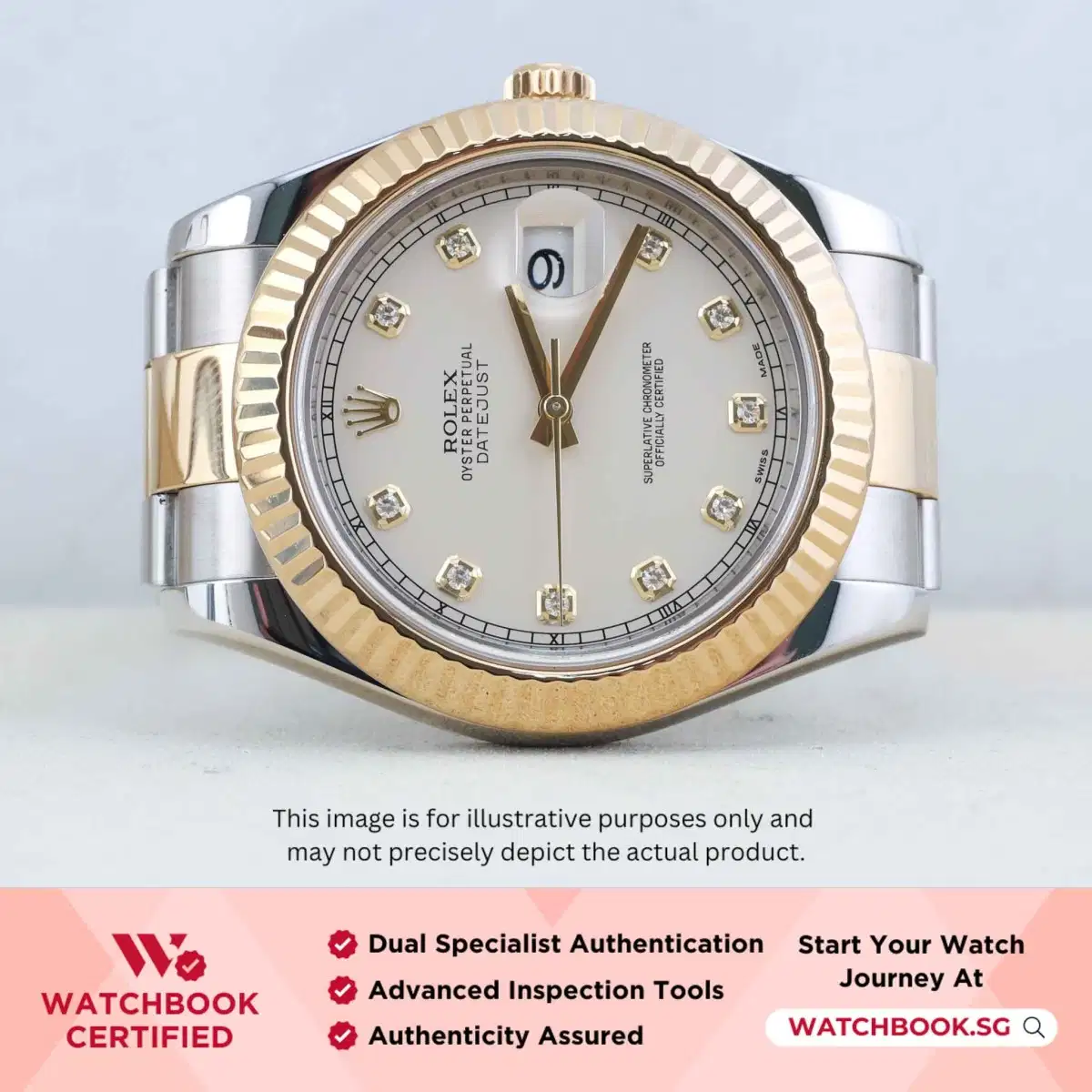 Rolex Datejust 116333 White w 10 Point Diamonds Oyster thumbnail