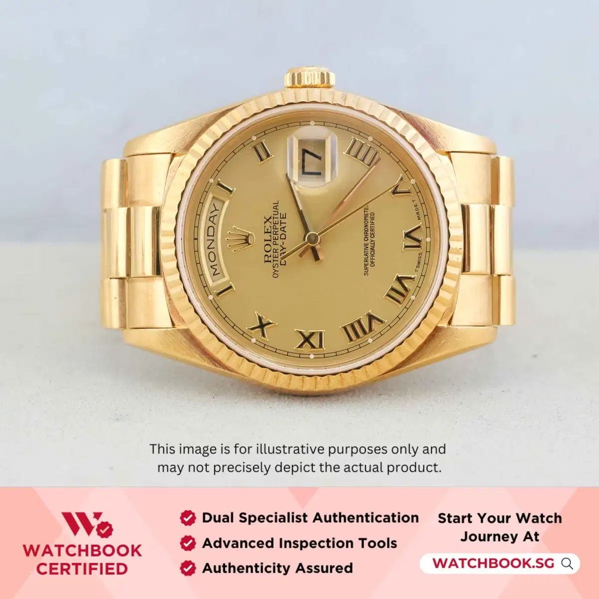 Rolex Daydate 18238 Champagne Roman President thumbnail
