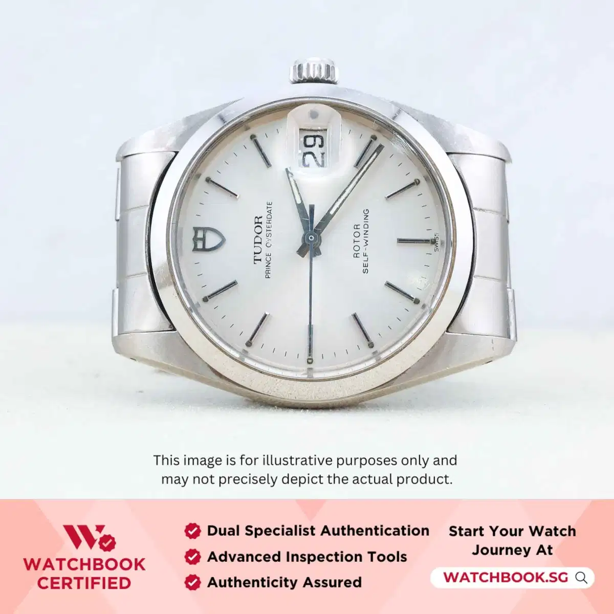 Tudor Prince Oyster Date 74000 Silver Index thumbnail