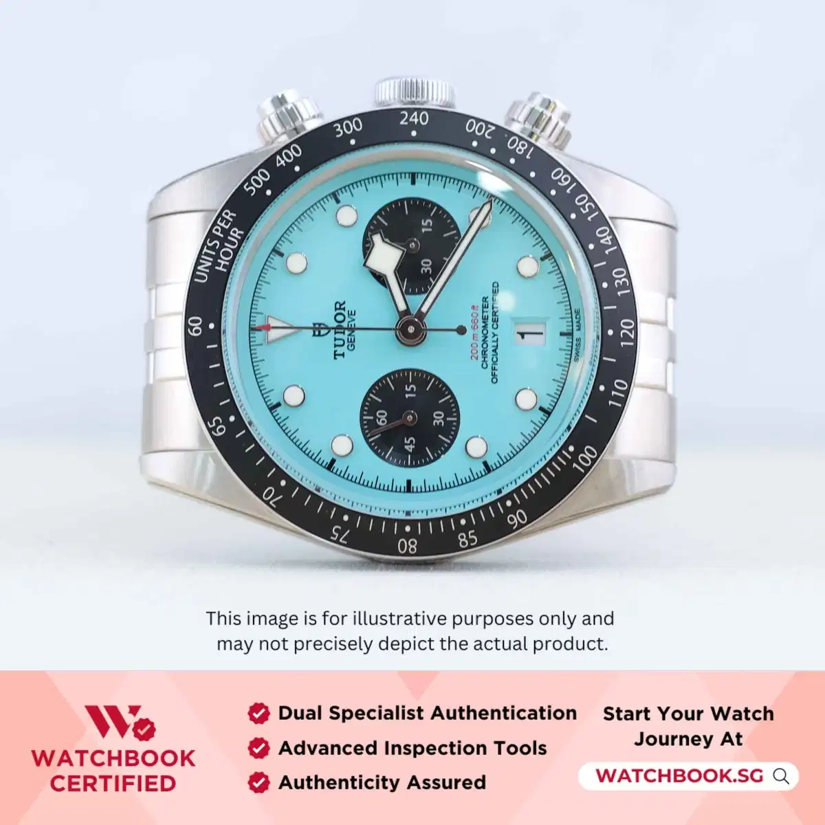 Tudor Black Bay Chrono Tiffany Flamingo Blue 79360N Turquoise