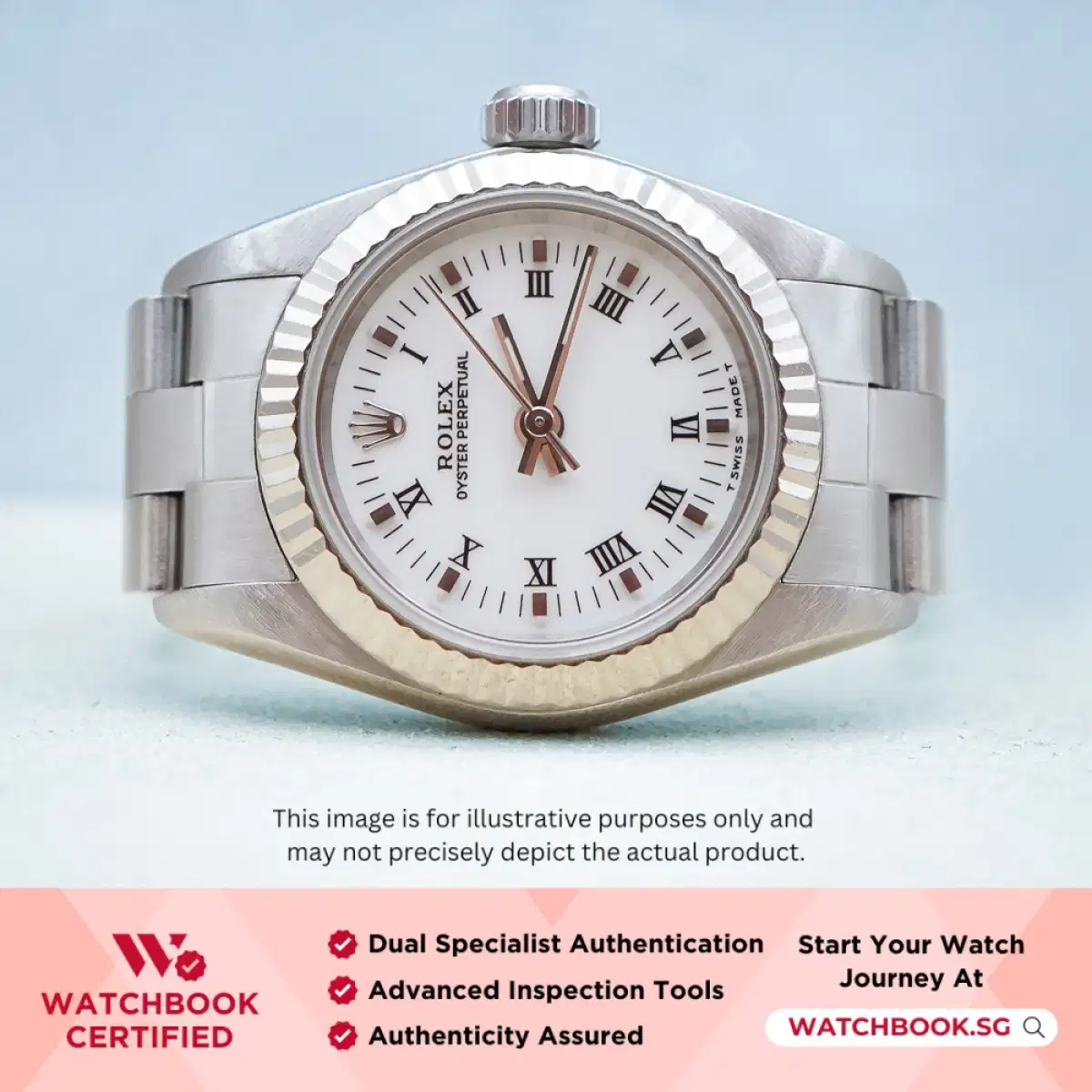 Rolex Oyster Perpetual 67194 White Roman Oyster thumbnail