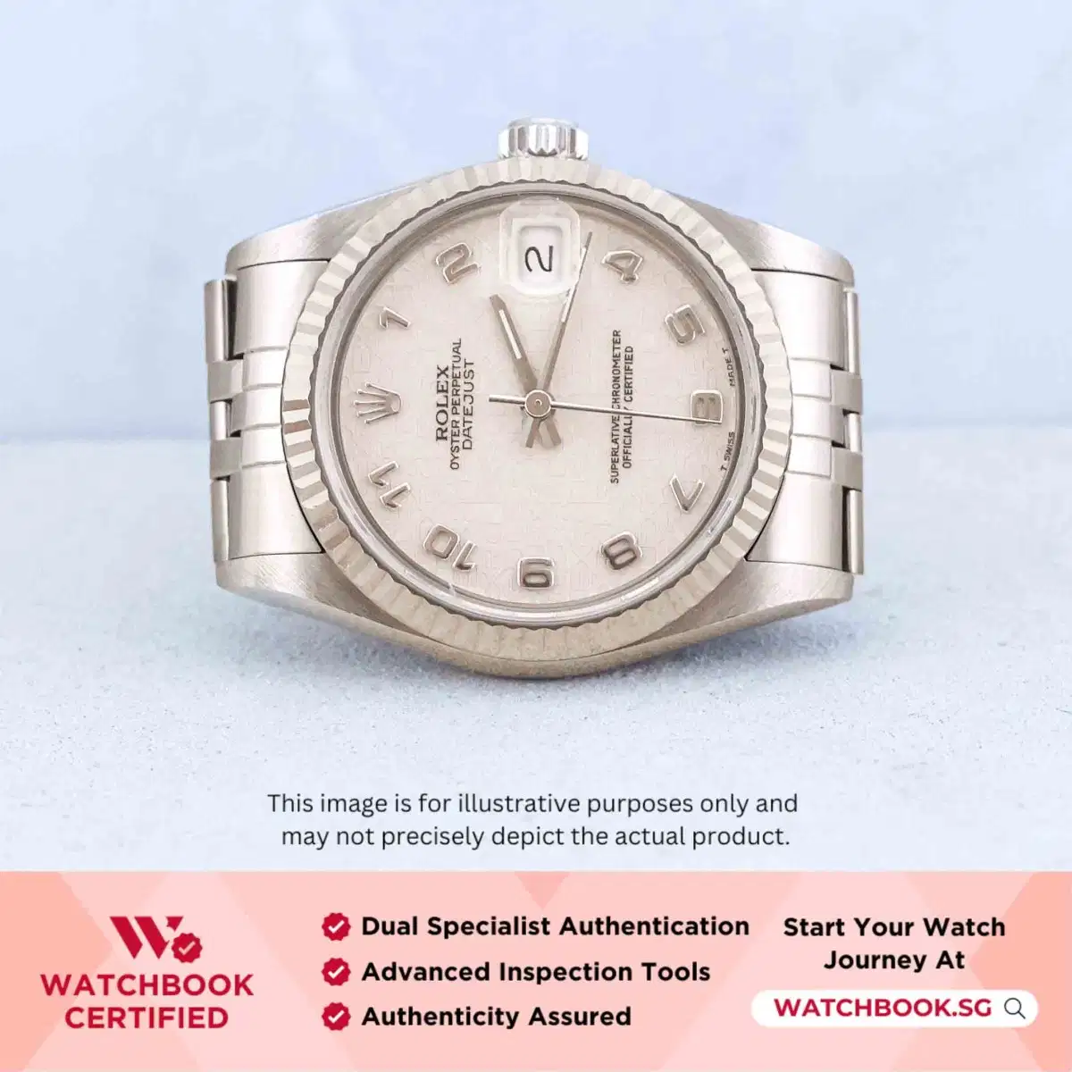Rolex Datejust 68274 White Computer With Silver Arabic