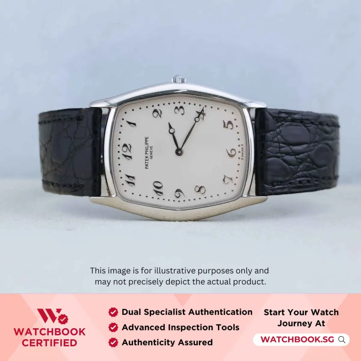 Patek Philippe Gondolo 3842P Silver w Silver Breguet Numeral thumbnail