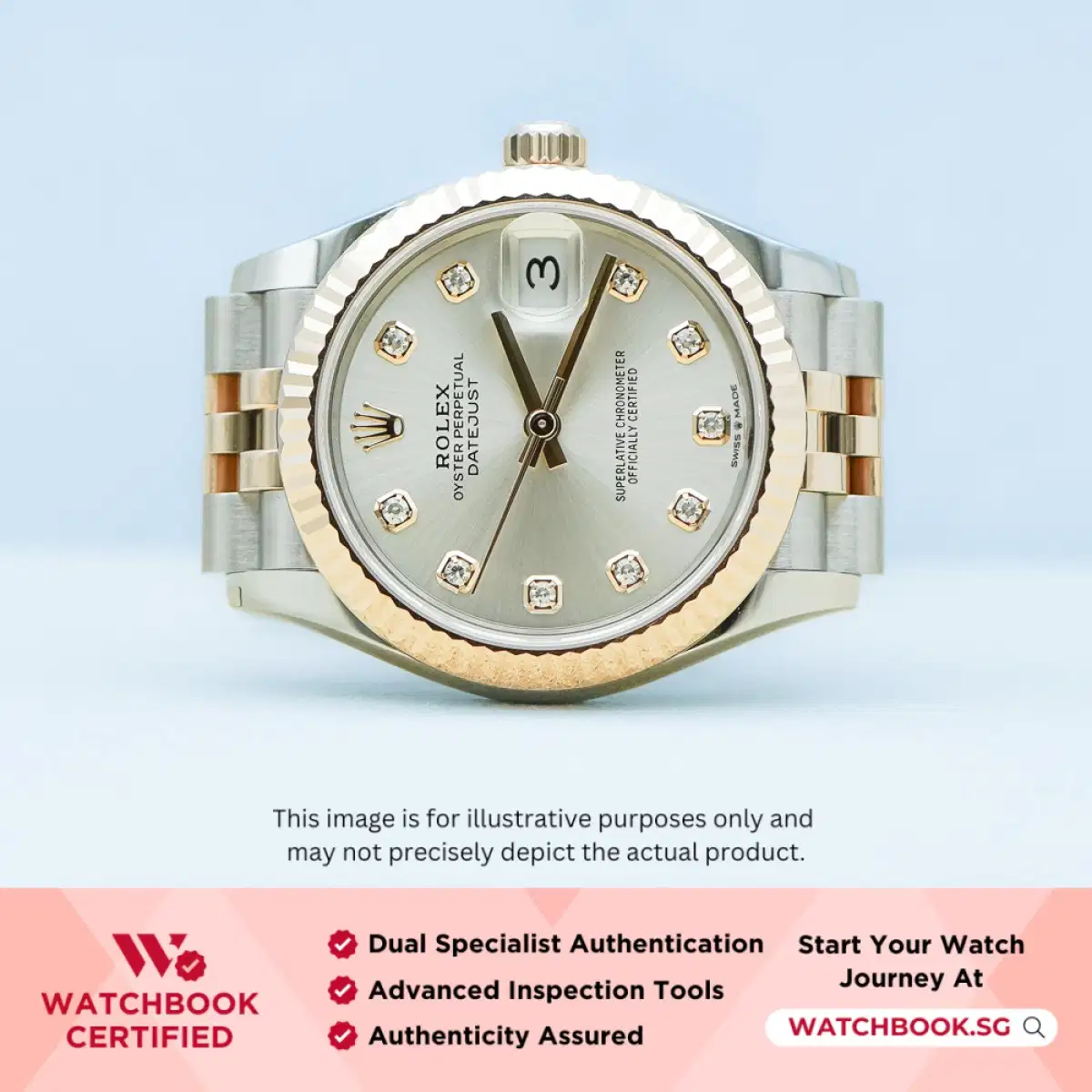 Rolex Datejust 278271 Silver w 10 Point Diamonds Jubilee
