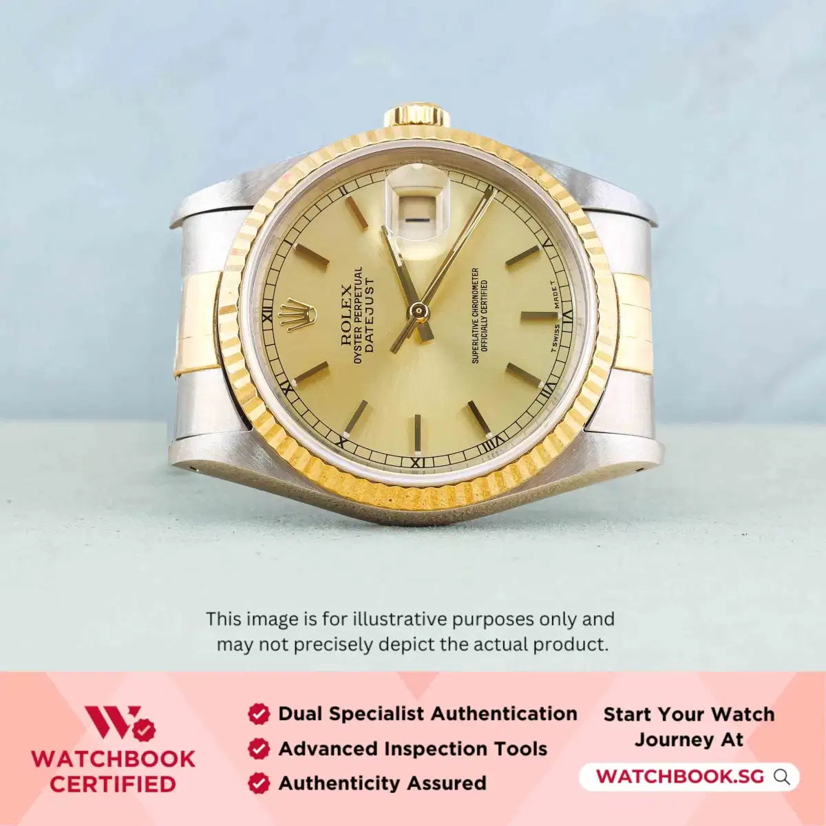 Rolex Datejust 16233 Champagne Index Jubilee thumbnail