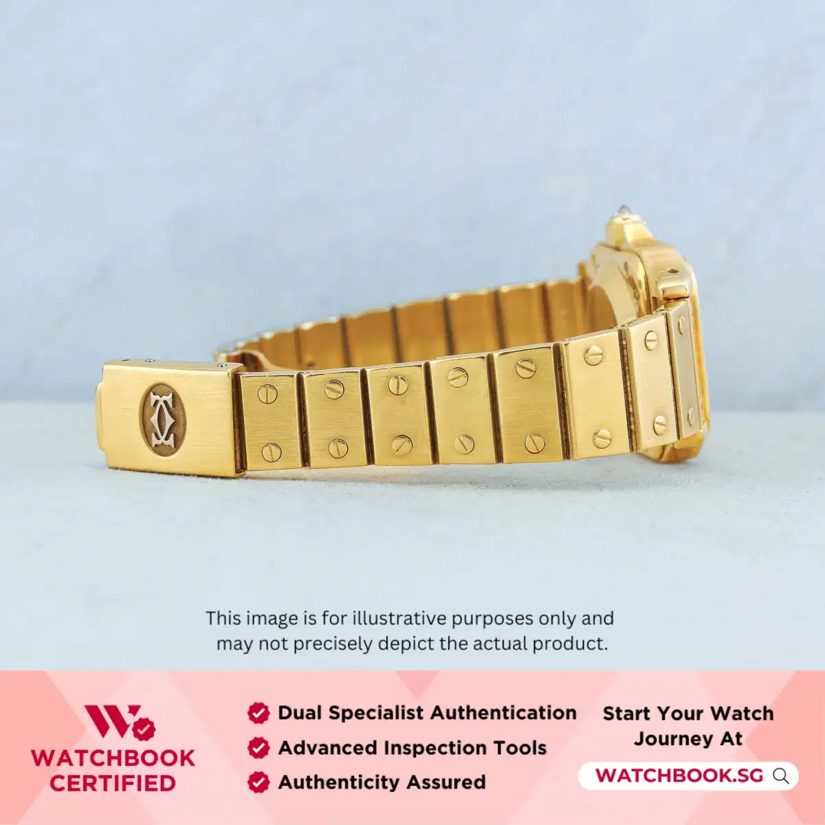 Cartier Santos Carree 2960 Matte White w 12 Point Diamonds thumbnail