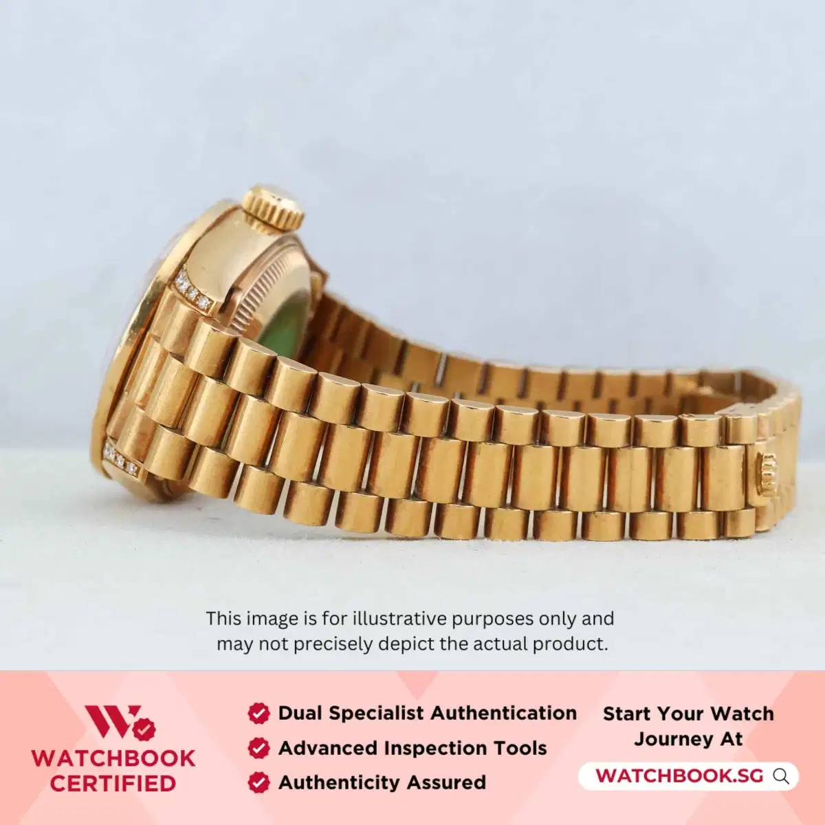 Rolex Datejust 69158 Gold w Myriad Diamond President thumbnail