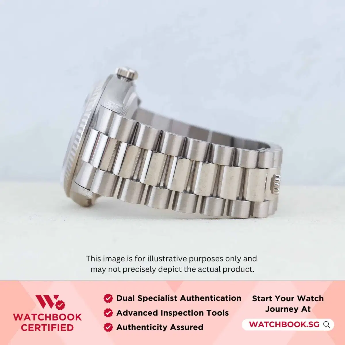 Rolex Daydate 18239 Silver with 8 Points 2 Baguette Diamonds President thumbnail