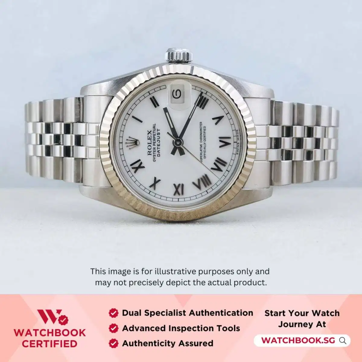 Rolex Datejust 68274 White Roman Jubilee thumbnail