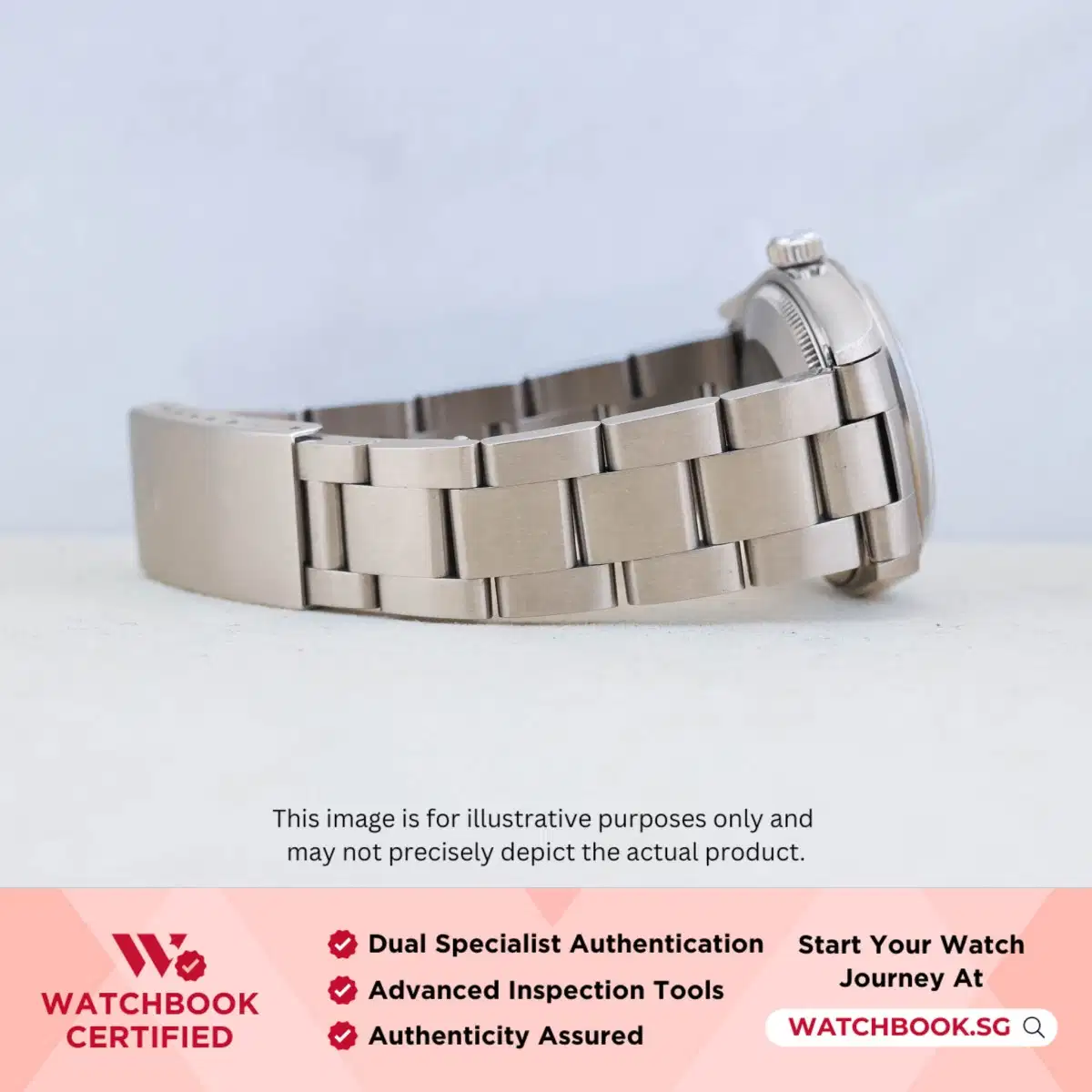 Rolex Oyster Perpetual 67480 Blue Index with 3,6,9 Arabic Oyster thumbnail