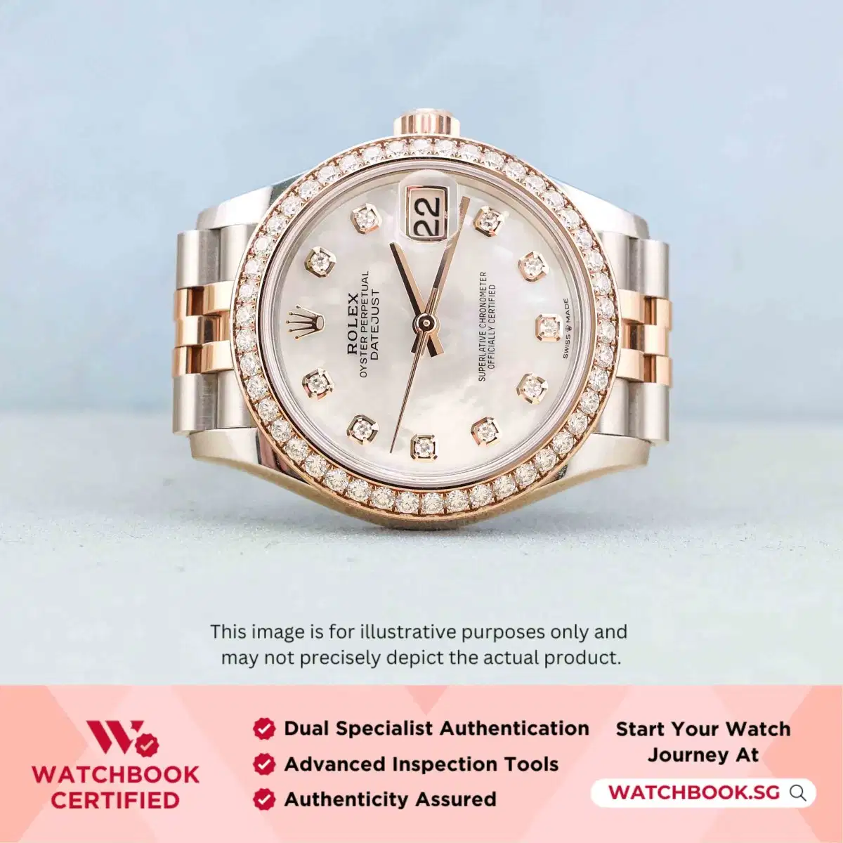 Rolex Datejust 278381RBR Mother of Pearl MOP W 10 Points Diamond Jubilee