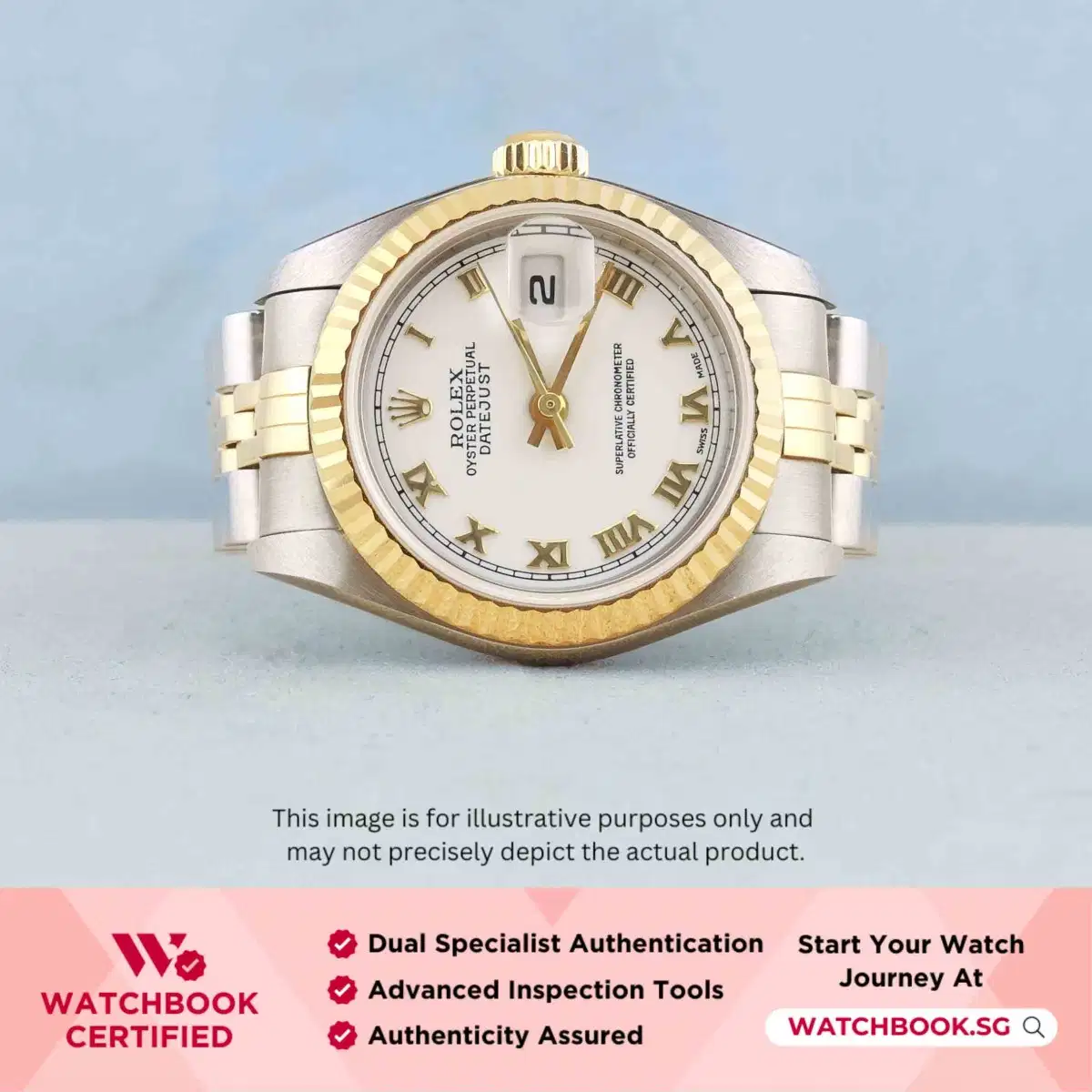 Rolex Datejust 79173 White w Golden Roman Jubilee thumbnail