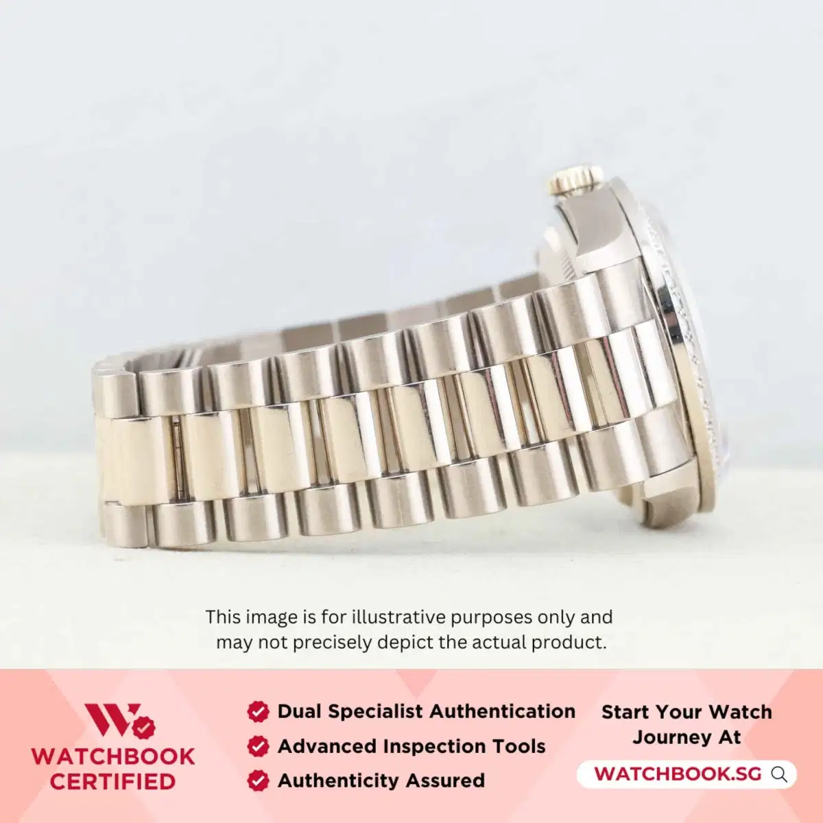 Rolex Daydate 18349 Blue Vignette w 8 Point Diamonds + Baguette Diamonds at 6 & 9 President thumbnail