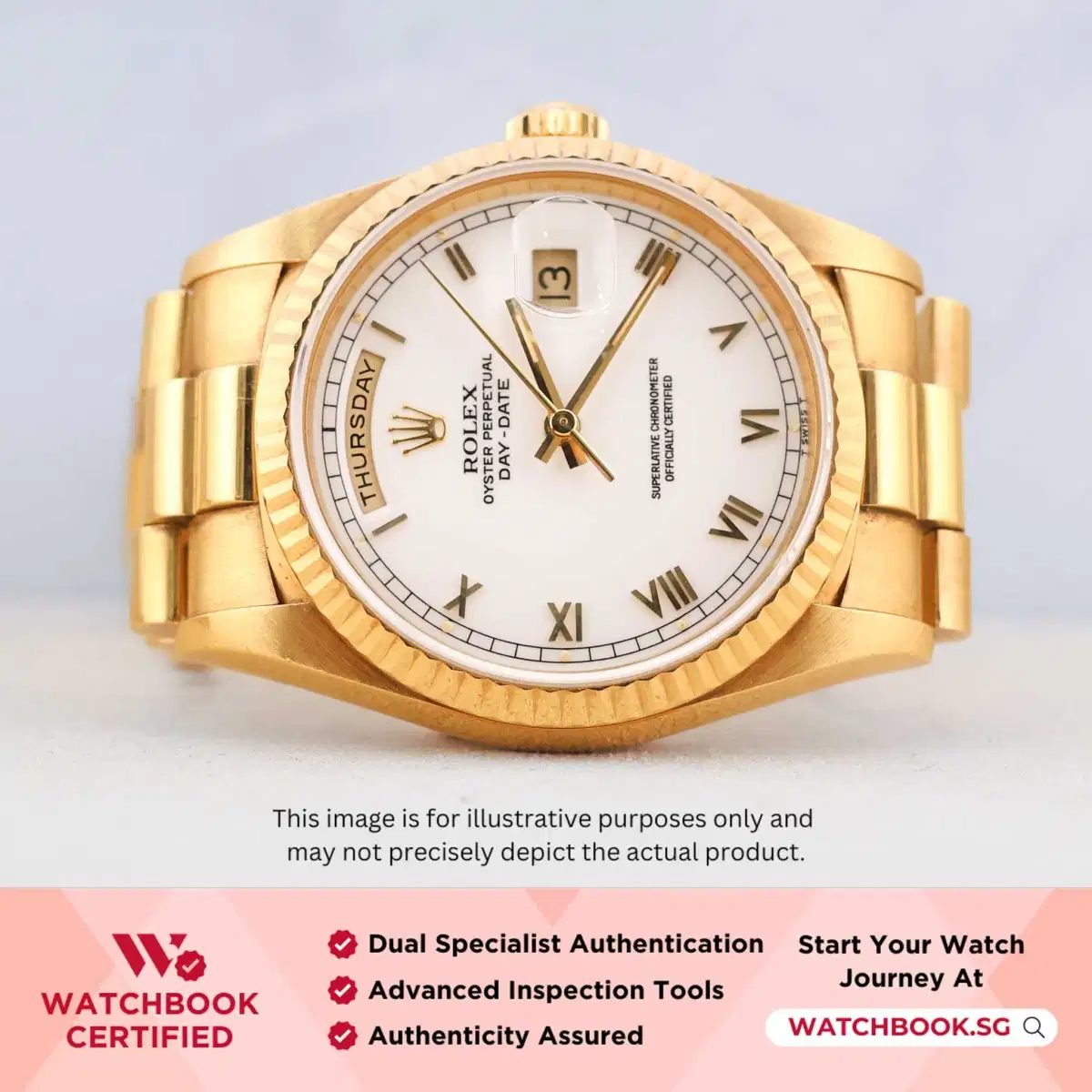 Rolex Daydate 18238 White Roman President