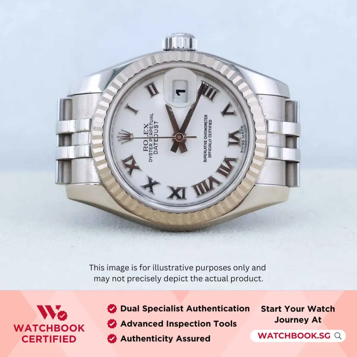 Rolex Datejust 179174 White Roman Jubilee thumbnail