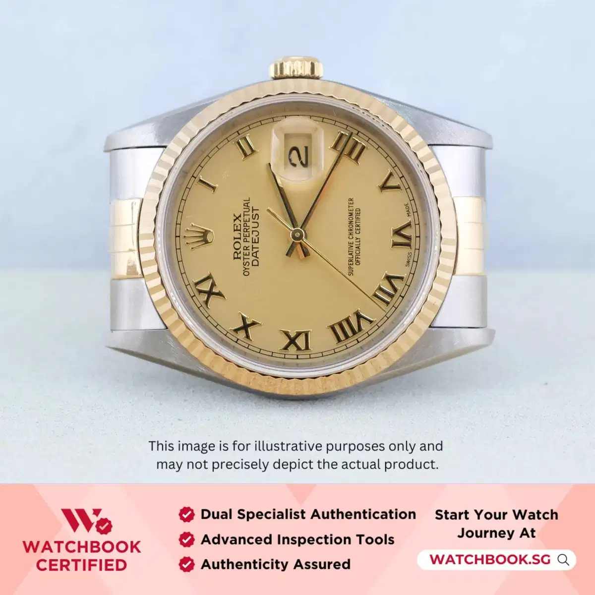 Rolex Datejust 16233 Champagne Roman Jubilee thumbnail