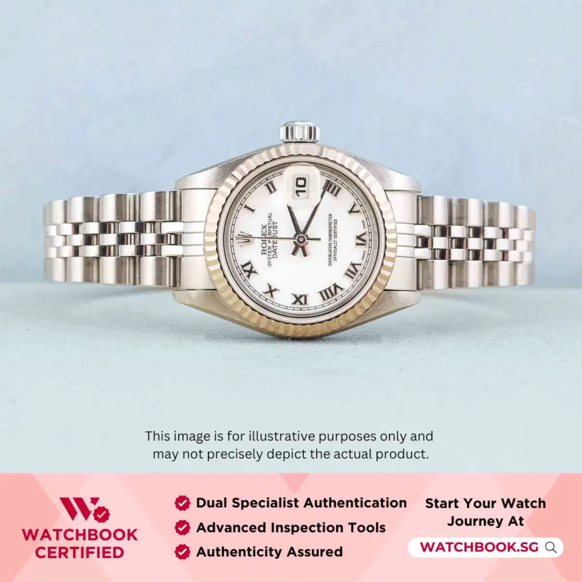Rolex Datejust 79174 White w Roman Jubilee thumbnail
