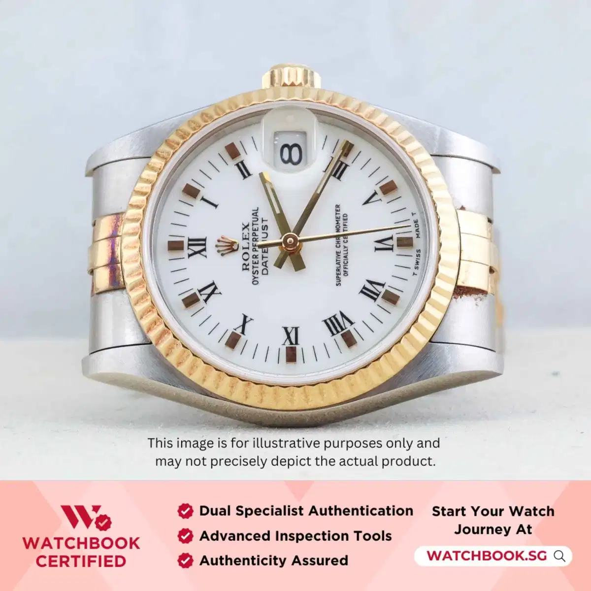 Rolex Datejust 68273 White Roman Jubilee thumbnail