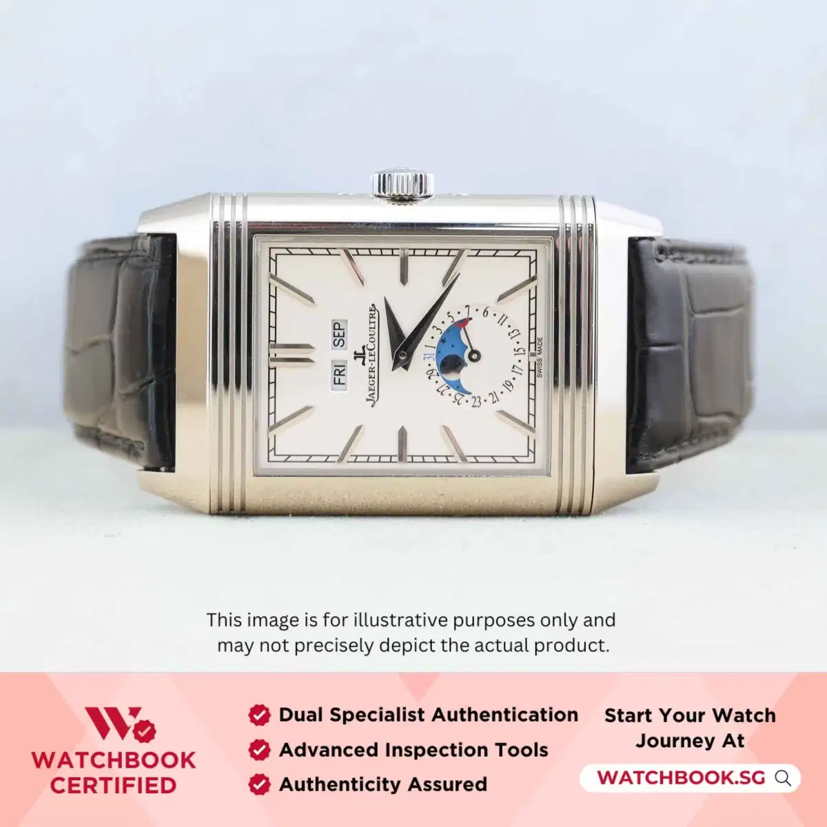 Jaeger LeCoultre JLC Reserve Tribute Duoface Calender Q3918420 Silvered Grey, Grained thumbnail