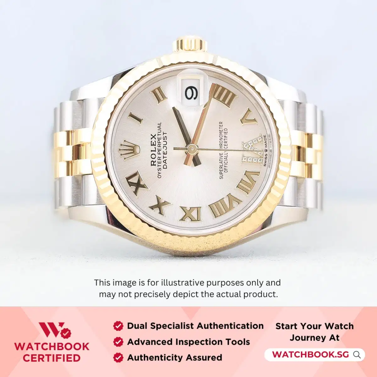 Rolex Datejust 278273 Silver w Roman VI Diamonds Jubilee