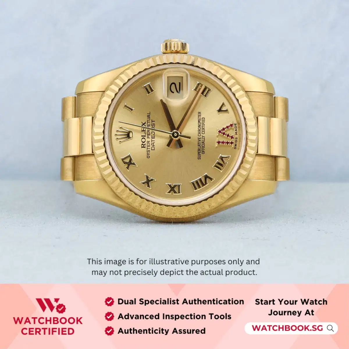 Rolex Datejust 178278 Champagne Roman with VI Ruby President thumbnail