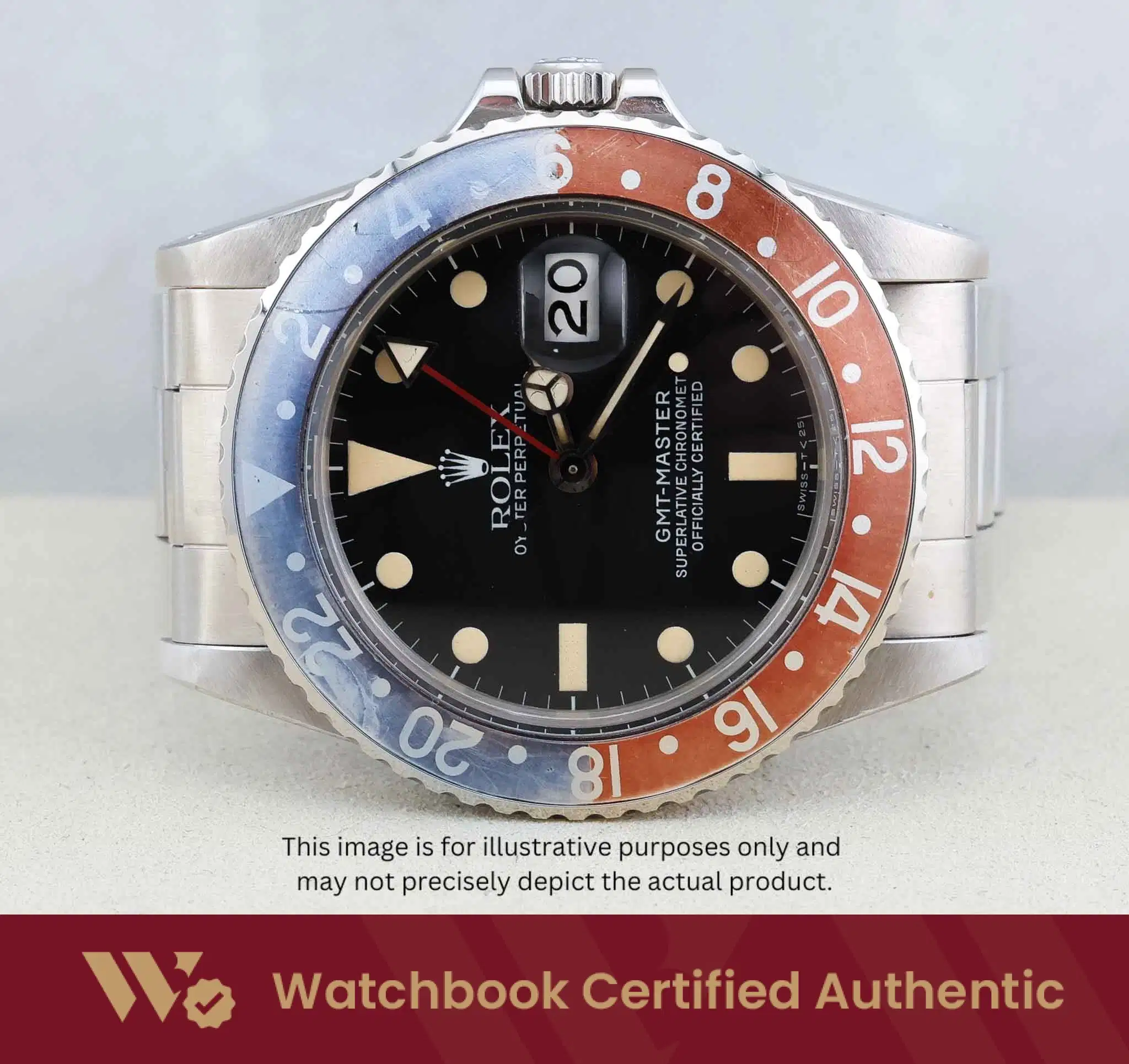 Rolex GMT-Master Pepsi 16750 Black w Index Oyster thumbnail