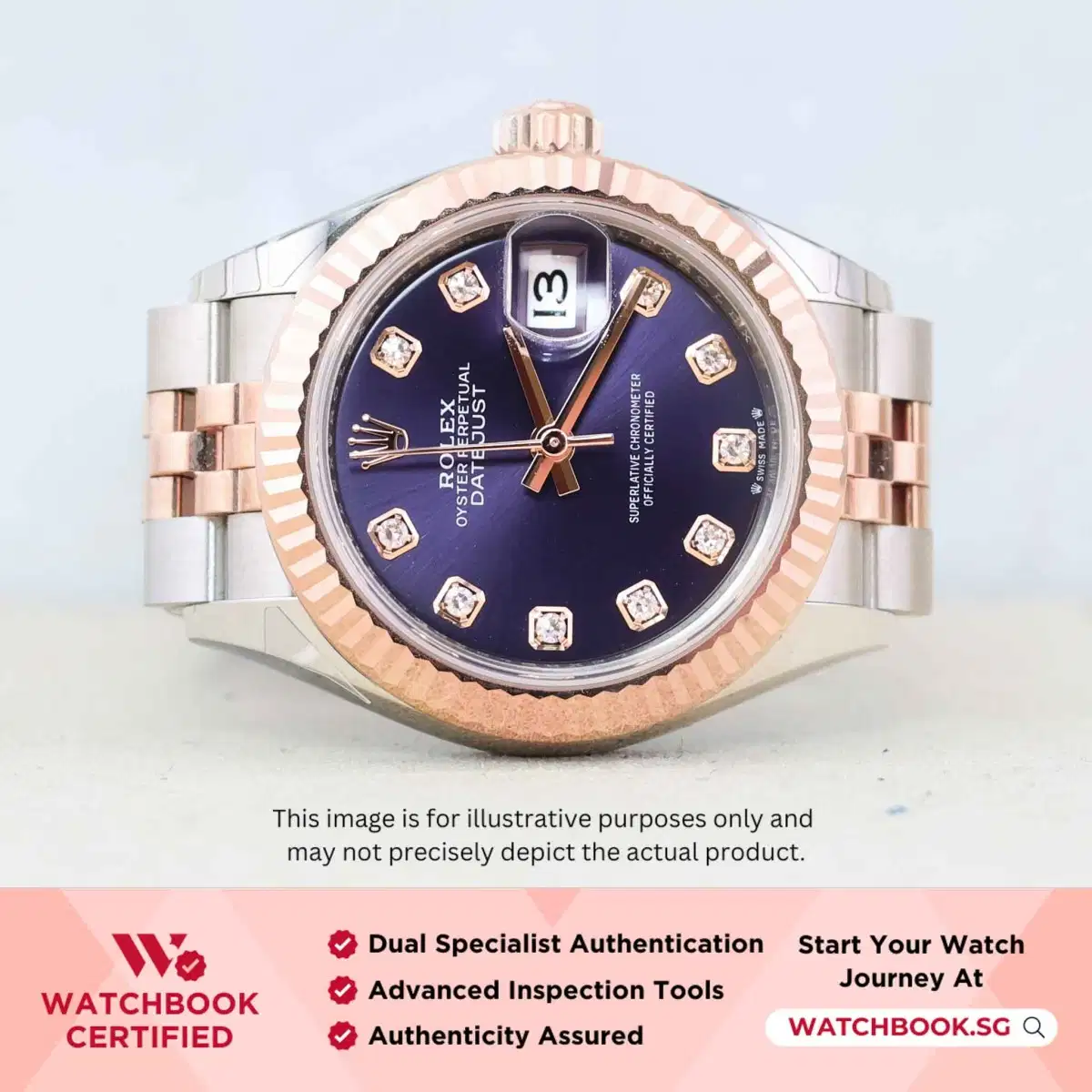 Rolex Datejust 279171 Aubergine w 10 Point Diamonds Jubilee