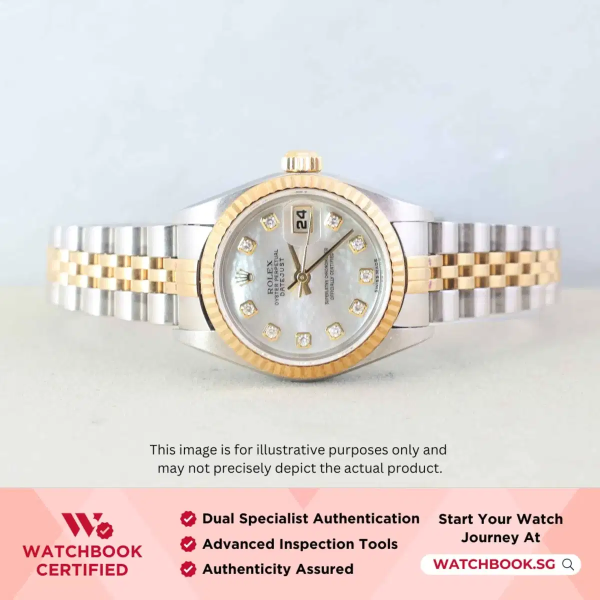 Rolex Datejust 79173 Mother of Pearl w 10 Point Diamonds Jubilee thumbnail