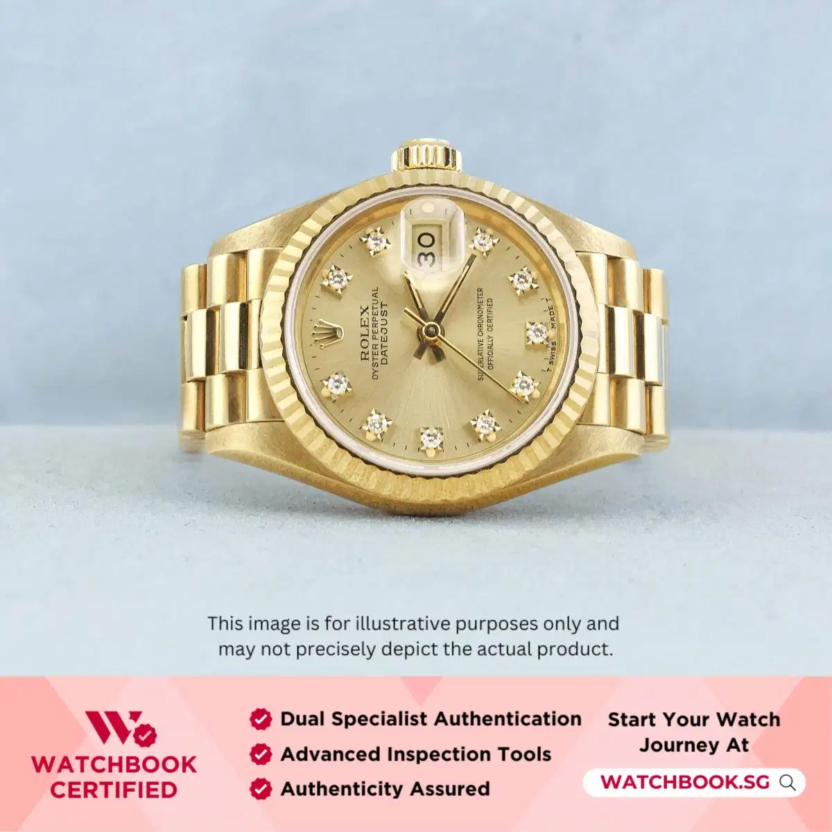 Rolex Datejust 69178 Champagne w 10 Point Diamonds President thumbnail