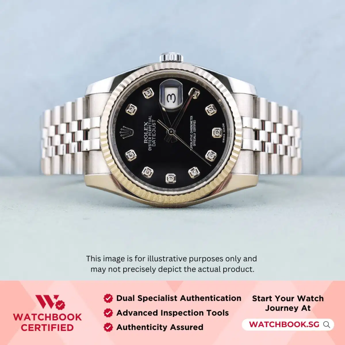 Rolex Datejust 116234 Black w 10 Points Diamond Jubilee