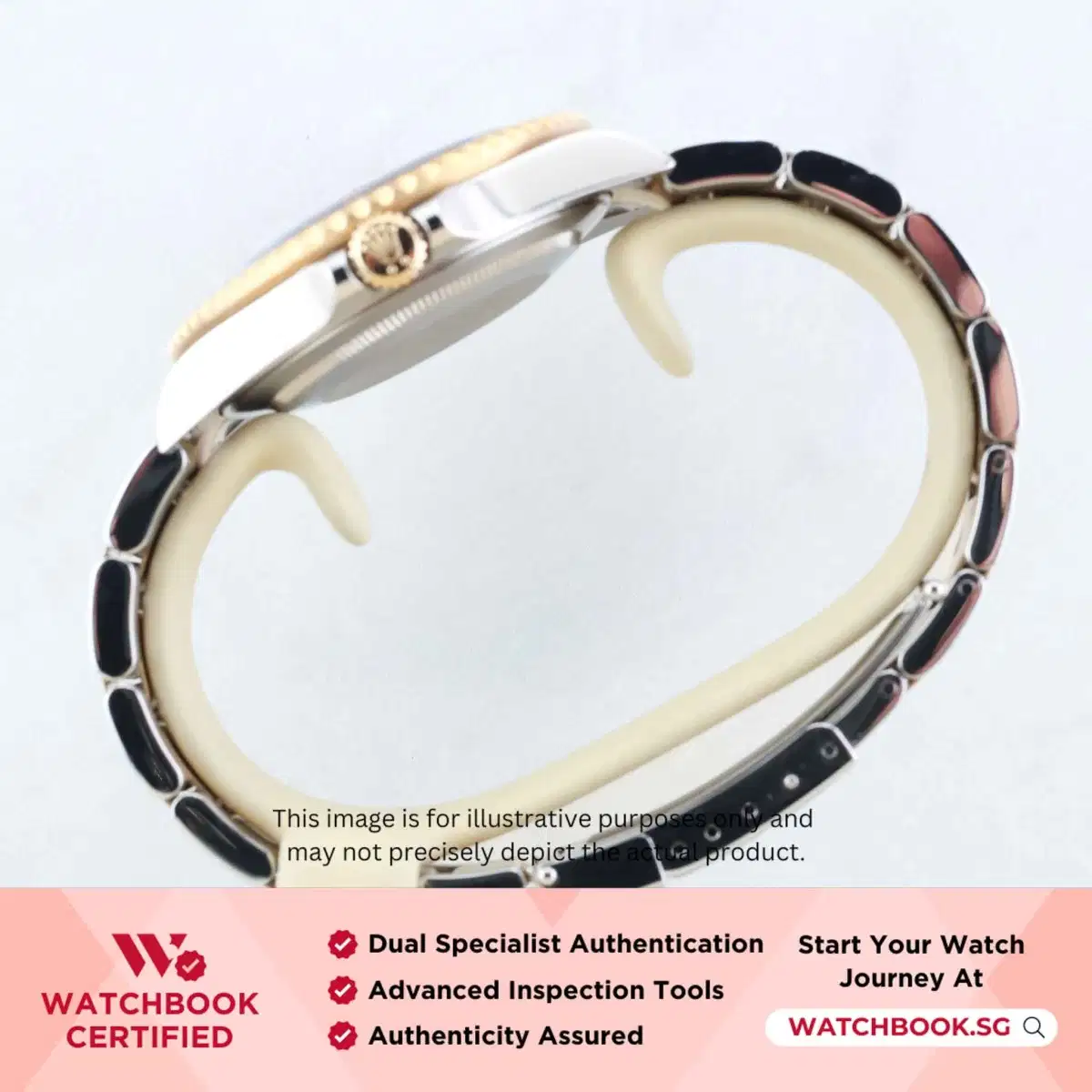 Rolex GMT Master II 16713 Grey w Serti Diamonds & Ruby Oyster thumbnail