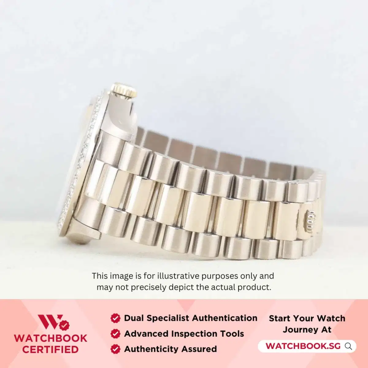 Rolex Daydate 18349 Blue Vignette w 8 Point Diamonds + Baguette Diamonds at 6 & 9 President thumbnail