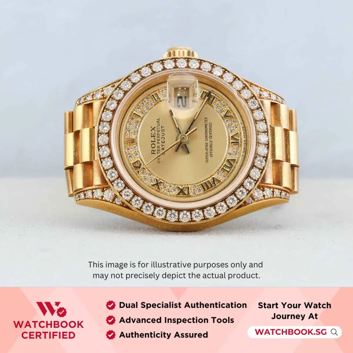 Rolex Datejust 69158 Gold w Myriad Diamond President thumbnail