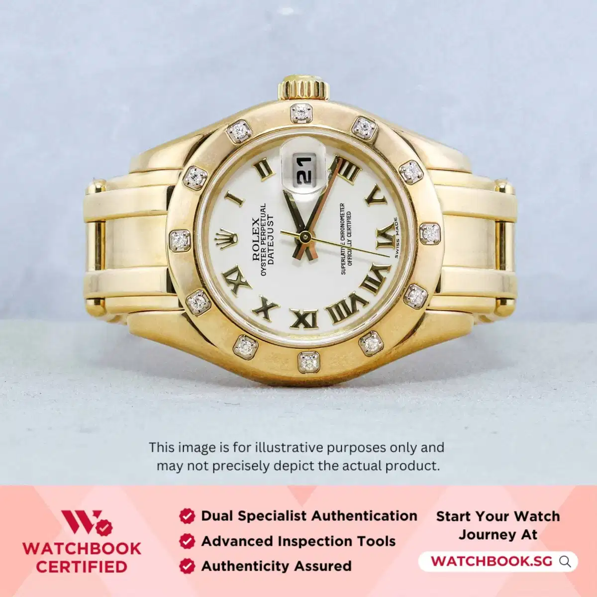 Rolex Lady-Datejust Pearlmaster 80318 White w Gold Roman Pearlmaster thumbnail