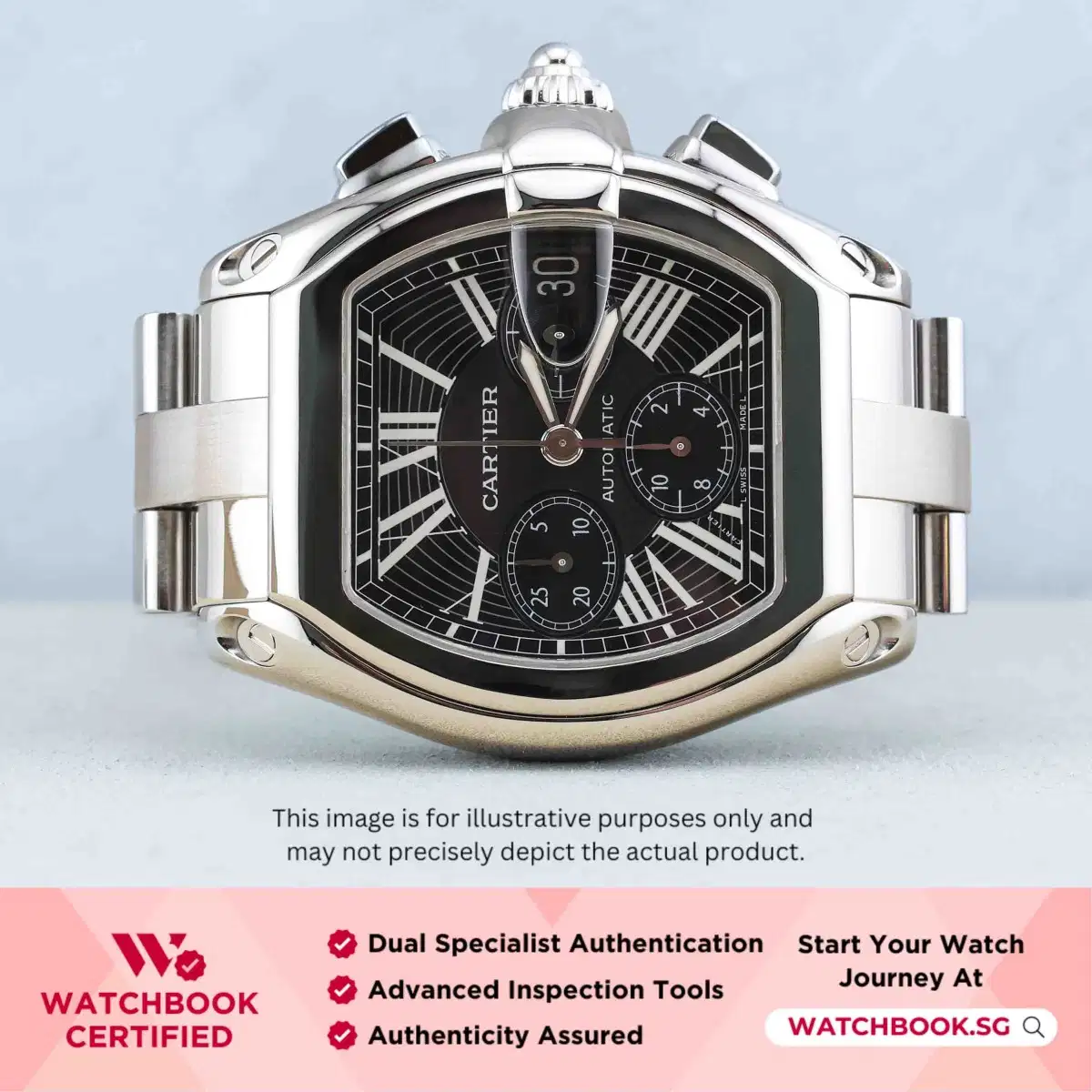 Cartier Roadster W62020X6 Black w Roman