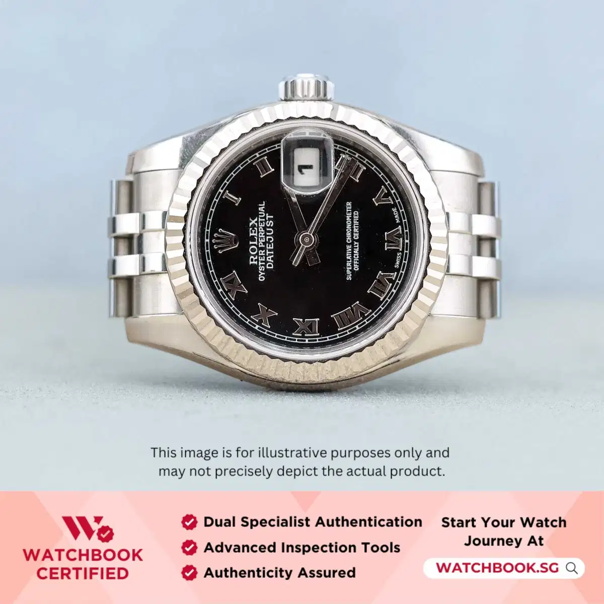 Rolex Datejust 179174 Black Roman Jubilee thumbnail
