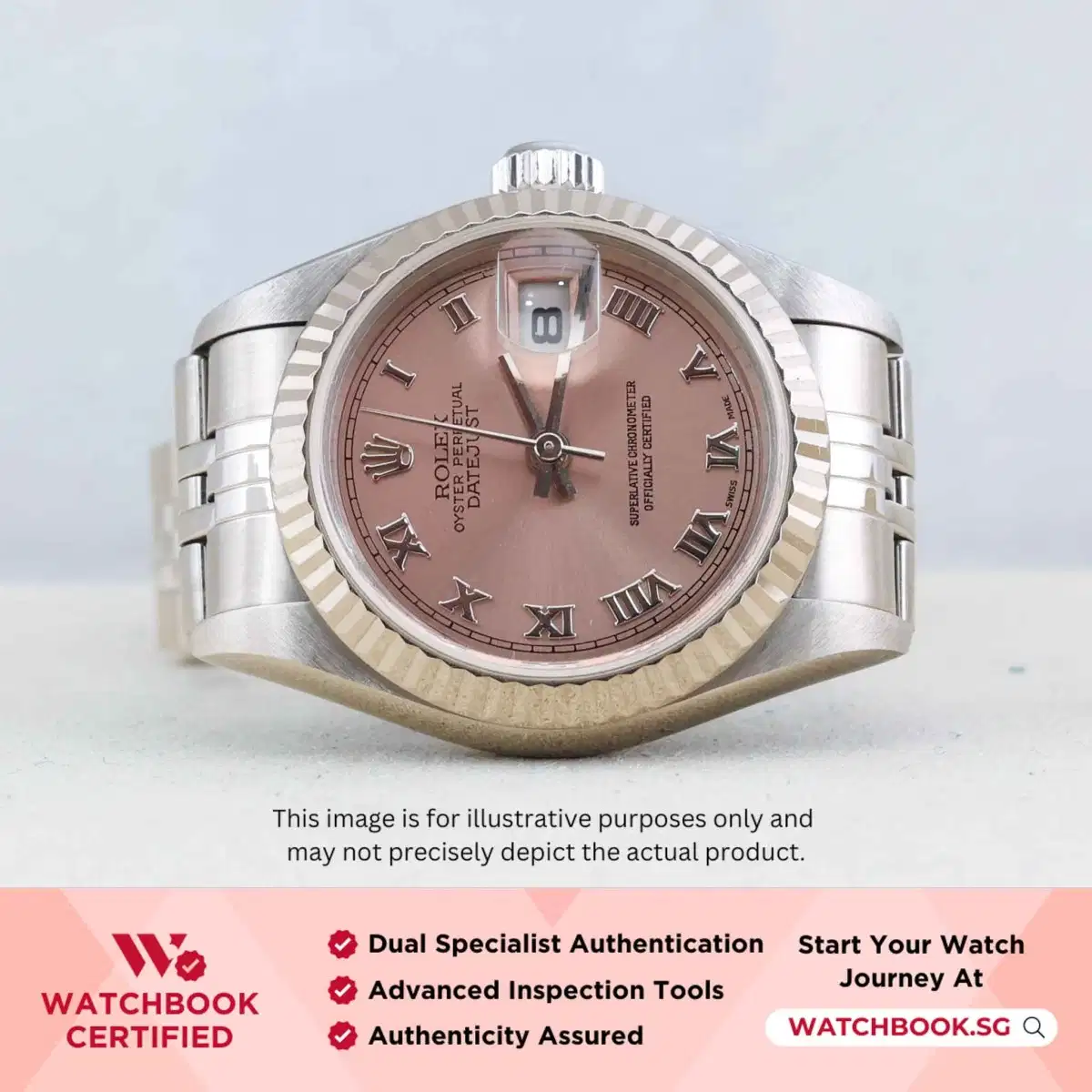 Rolex Datejust 69174 Pink w Roman Jubilee thumbnail