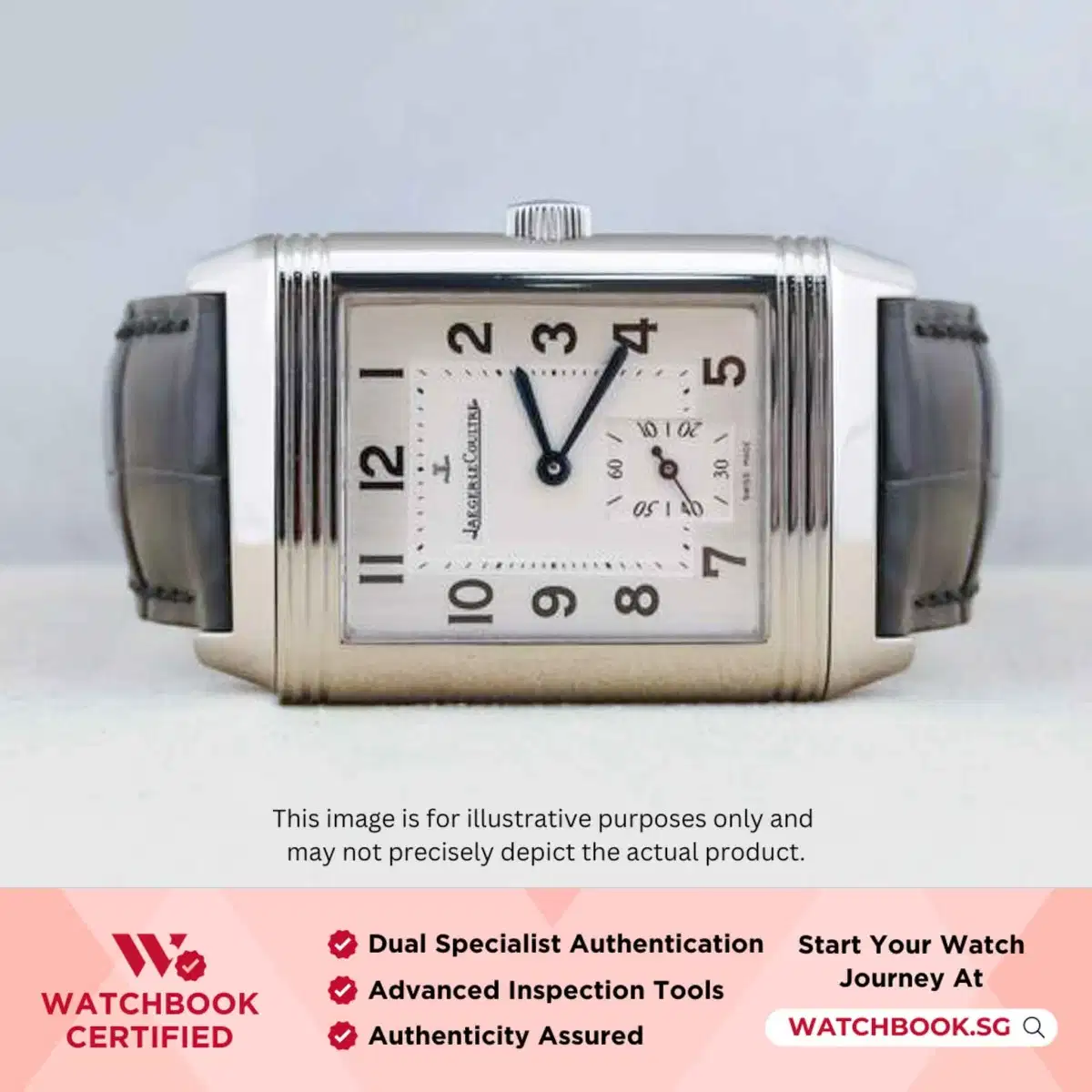 Jaeger LeCoultre JLC Reverso Grande Taille Q2708410 	Silvered Guilloché Opaline w Black Arabic thumbnail