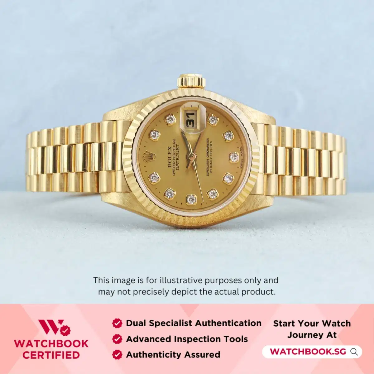 Rolex Datejust 69178 Champagne w 10 Point Diamonds President