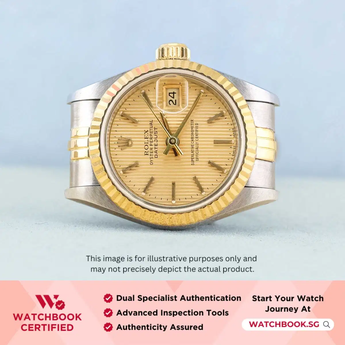 Rolex Datejust 69173 Champagne Tapestry Jubilee
