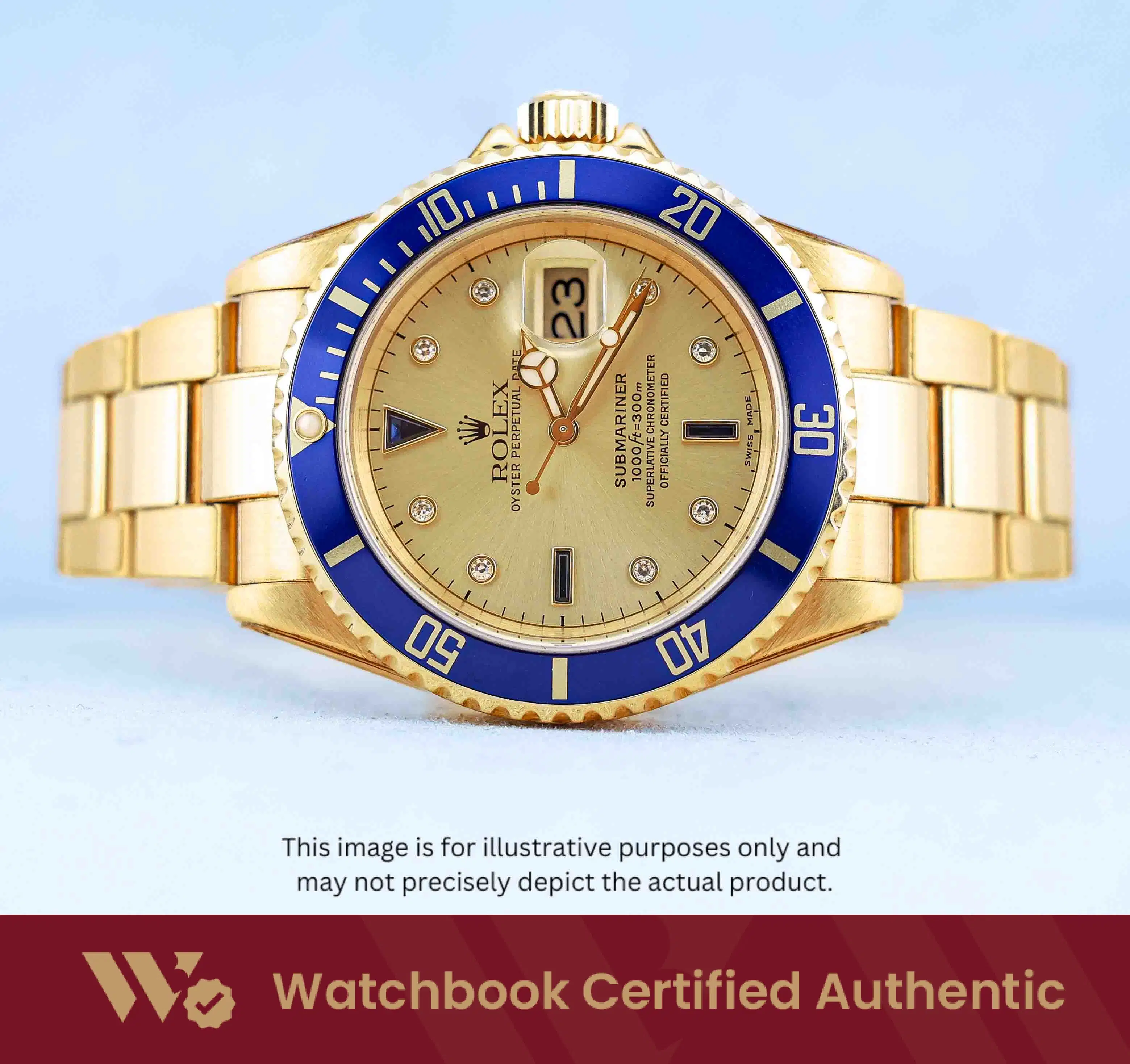 Rolex Submariner 16618 Champagne Serti Oyster thumbnail