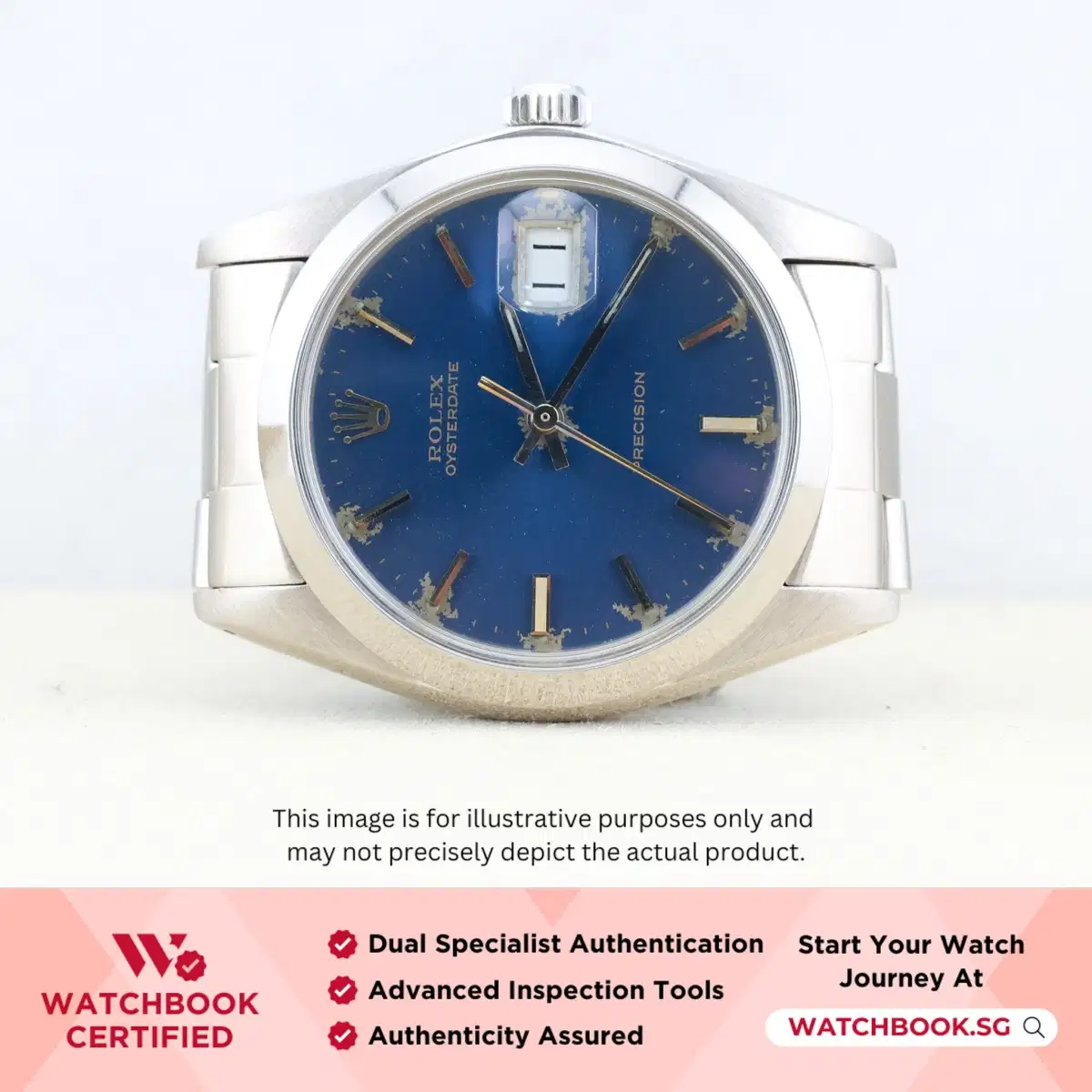 Rolex Oysterdate Precision 6694 Blue Index Oyster thumbnail