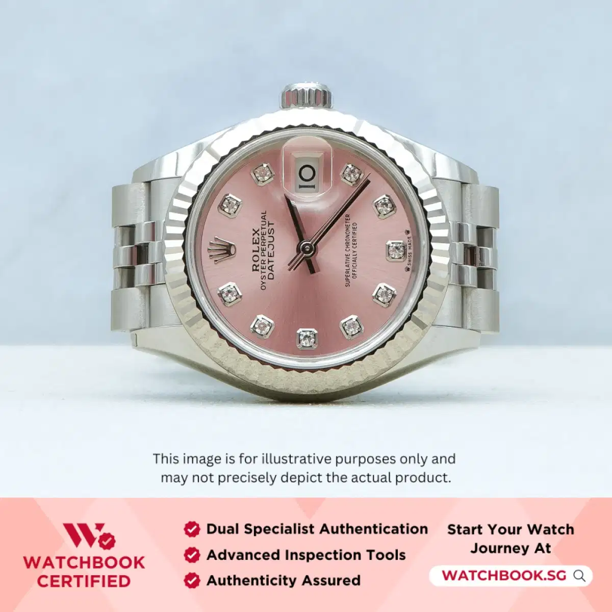 Rolex Datejust 279174 Pink w 10 Point Diamonds Jubilee